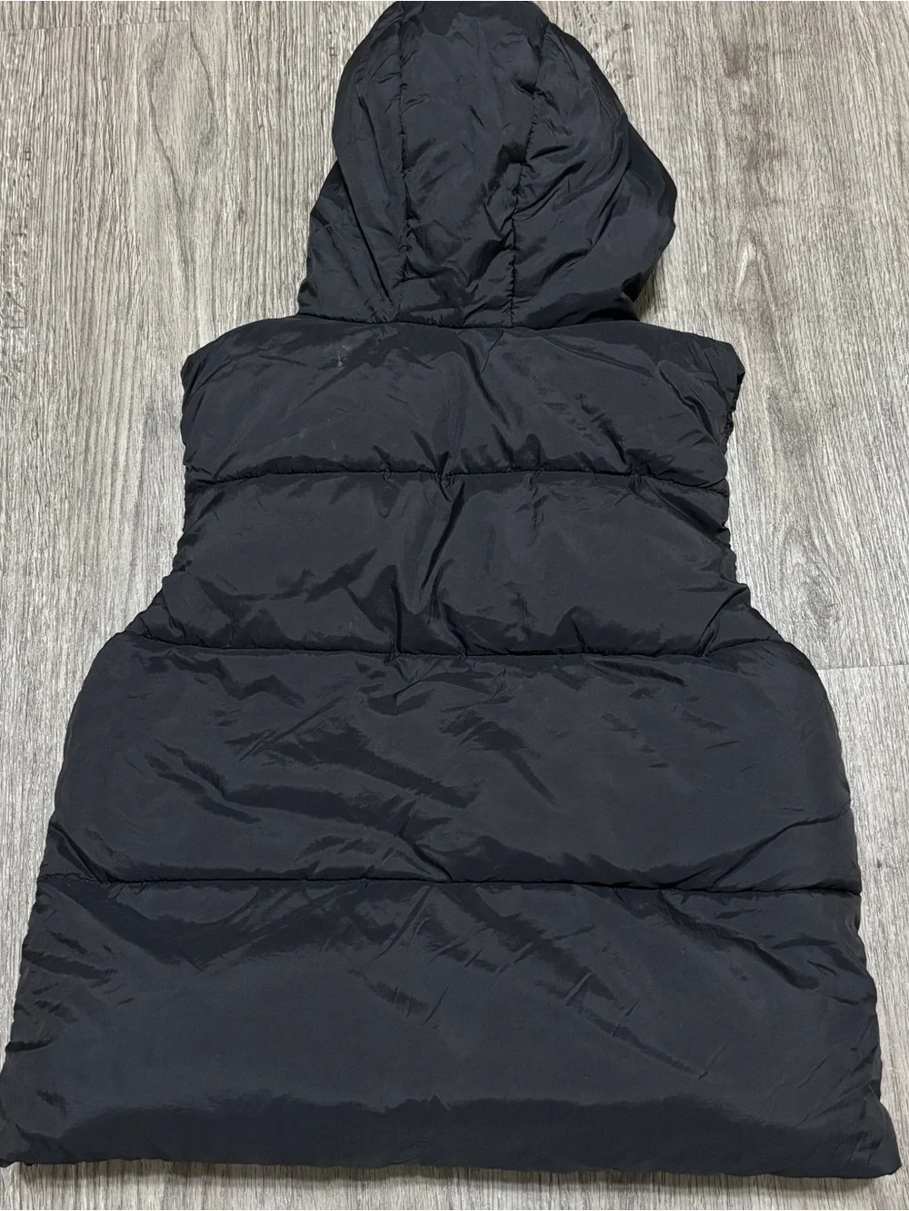 Zara Kids Black Puffer Vest Hooded Size 4-5 Years 110cm Full Zip Pockets